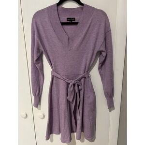 SEQUIN HEARTS‎ Womens Purple Lilac Tie Front Long Sleeve V Neck Juniors Small